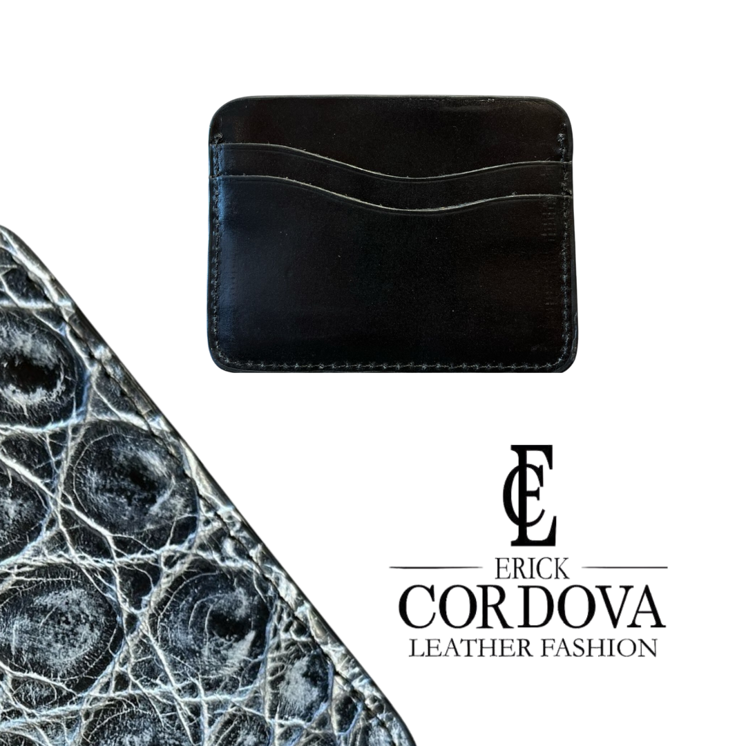 Tarjetero cocodrilo azul