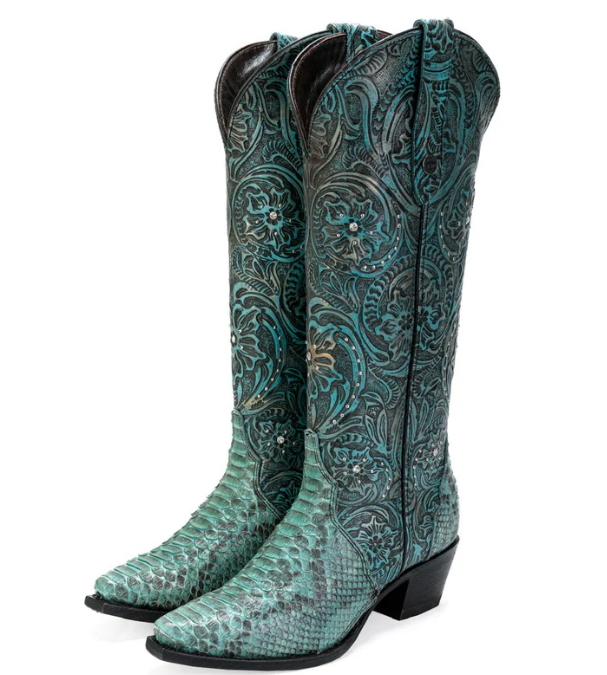 Botas Pithon Turquesa