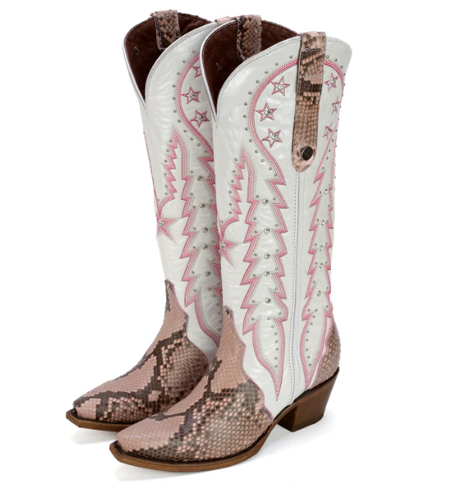 Botas Pithon Rosa Blanco