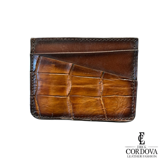 Tarjetero cocodrilo miel
