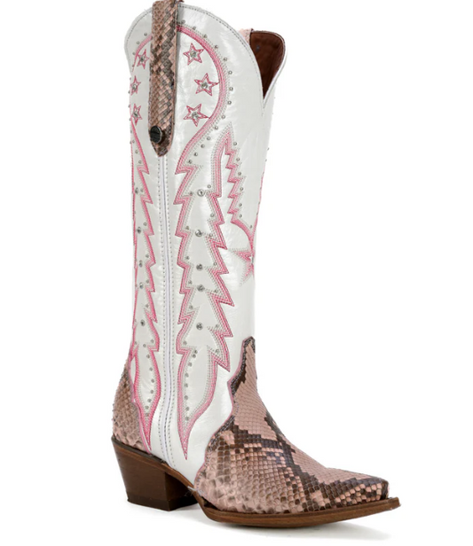 Botas Pithon Rosa Blanco